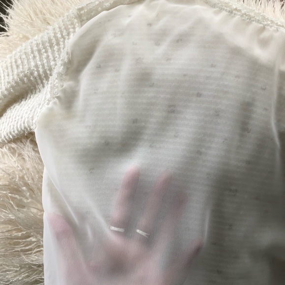 White crop top sweater with gold studs. - Picture 4 of 4